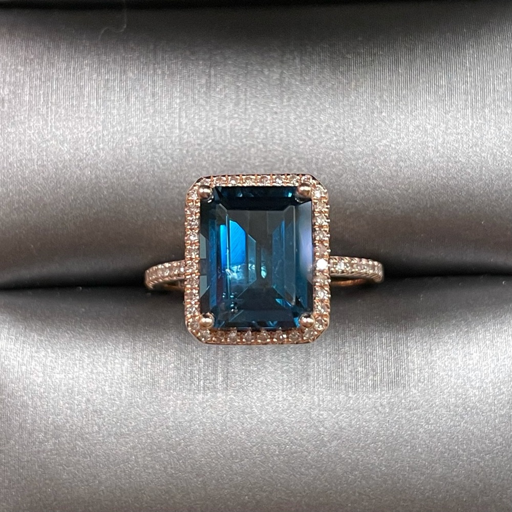 PENNIjewel 10x8mm London Blue Topaz Ring